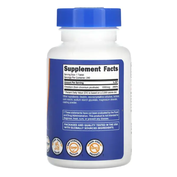 Nutricost Chromium Picolinate 1000 Mcg Tablets